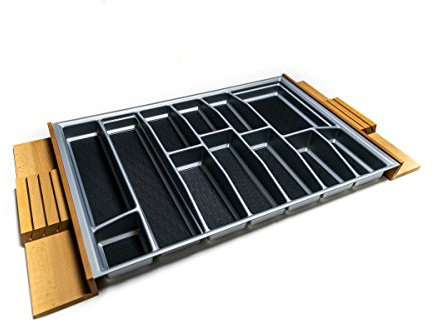 Lana Solution Besteckeinsatz für 100er Schublade, 473,5 mm x 919 mm, Silber