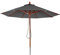 Mendler Gastronomie Holz-Sonnenschirm HWC-C57, Gartenschirm, Polyester/Holz 14kg, rund Ø3m Seilzug stoßsicher - anthrazit