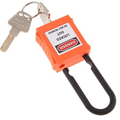 perfk Serrure de Sécurité Verrouillage du Disjoncteur Cadenas de Consignation de Sécurité - 38 mm, 10 Couleurs au Choix - orange