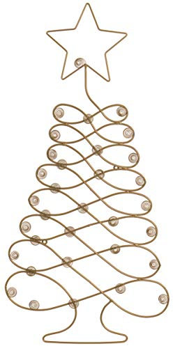 Red Co. Weihnachtsbaum-Kartenhalter zur Wandmontage, dekoratives Regal in altgoldenem Finish, 86,4 cm hoch
