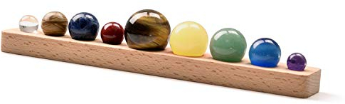 JSDDE Planeten Deko Sonnensystem aus Natürliche Edelsteine Reiki Heilkristall Planetensystem Ornament Universum Galaxy Steine für Büro, Wohnzimmer, Haus Dekoration (Neun Planeten ohne Gravur)