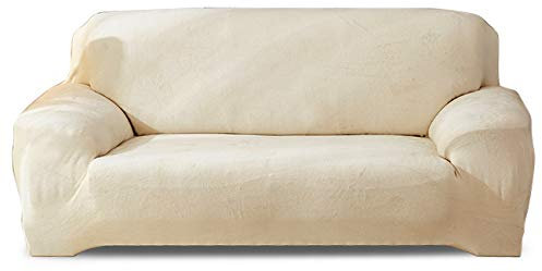 PETCUTE Copridivano Elasticizzato Fodere per Divano in Velluto Copridivano Spesso 2 posti Beige