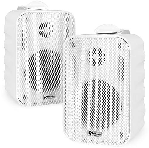 Power Dynamics BC30V - 2 Haut-Parleurs Blancs - 60 Watts, Étanches, Intérieur Extérieur, Kit de Montage Fourni, 100 Volts, 8 Ohms, Public Address, Musique d'Ambiance, Sonorisation Professionnelle