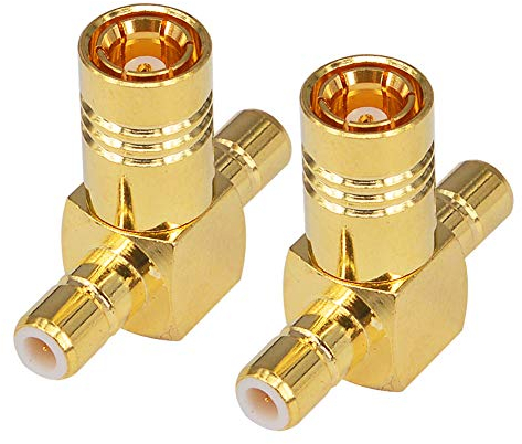 YILIANDUO DAB-Adapter T-Typ SMB-Buchse auf Dual SMB-Stecker Vergoldeter Splitter-Anschluss für Satellitenradio DAB-Radioantenne 2er-Pack