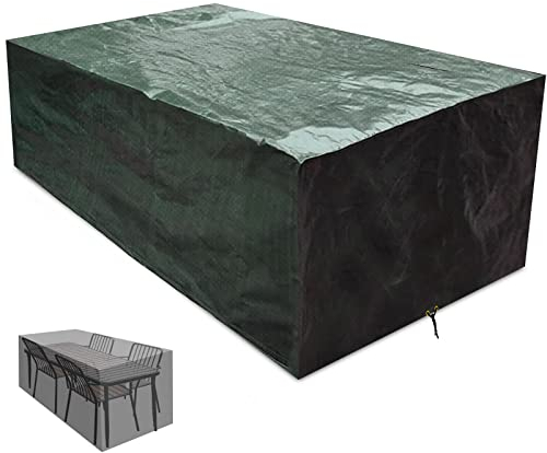 RICHIE Gartenmöbel Abdeckung, Wasserdicht UV-Beständiges Möbelabdeckung Premium PE Abdeckhaube für Gartentisch Grün 170x95x70cm…