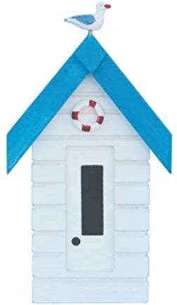 Spardose in Strandhüttenform mit Möwe, 19,5 cm, Weiß