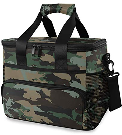 FANTAZIO Lunch-Tasche, Militär-Stil, Camouflage, weit offen, Kühltasche, Lunchbox, 15 l