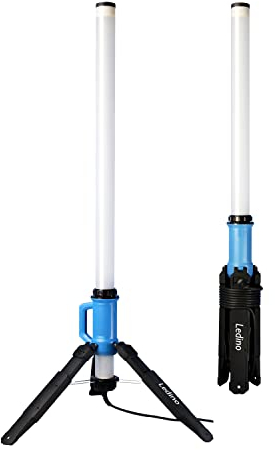 Ledino LED Stehlampe 120W | 360° Lichtsäule | 11680lm | IP69K | LED Baustrahler | Flutlicht für Werkstatt & Baustelle | nicht dimmbar | 5m Kabel