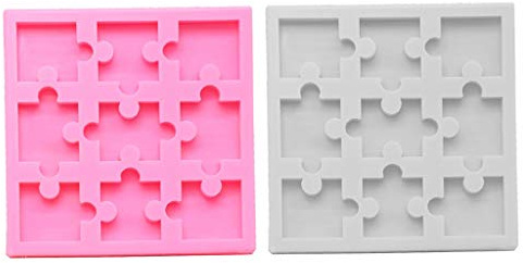 1pcs Puzzleteil Harzform Gießform Silikonform Resin Mold Harz Form Puzzle Block Silikonform Kunsthandwerk, Zufällige Farbe