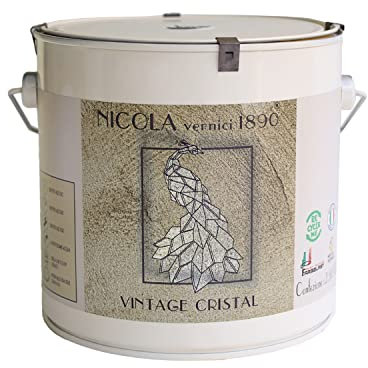 NICOLA VERNICI Vernice Decorativa della Linea Vintage, a Base di Acqua, Made in Italy, Cristalli di Vetro - Formato da 2,5 lt