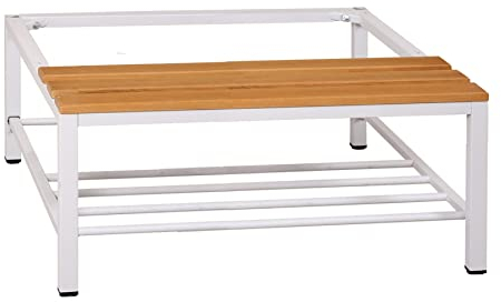 Schrank & Stuhl Unterbausitzbank | Untergestell Garderobensitzbank mit Schuhrost Spinde, Umkleide- und Schließfachschränke (117 cm breit)
