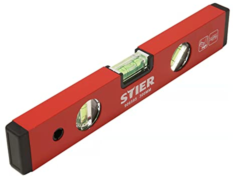 STIER Wasserwaage 30 cm Aluminium ± 1,0 mm/m drei Libellen