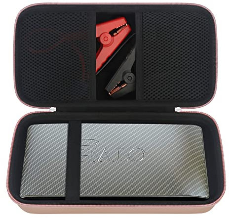Elonbo Tragetasche für Halo Bolt Air 58830 mWh/Halo Bolt Air+ tragbares Notfall Power Kit, Auto Ladegerät Power Bank Halter, Extra Mesh Tasche passt Auto Batterie Jumper Starter, Rose Gold