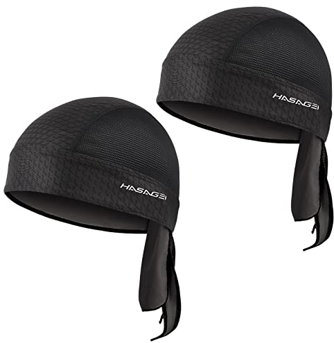 HASAGEI 2 Stück Sport Kopfbedeckung Bandana Cap Kopftuch Herrem Damen Biker Schädel Kappe Fahrradmütze, Schweißableitender Quick Dry Sommer Hat
