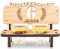 DARO Design - Schnapsbank 6. Hochzeitstag Zuckerhochzeit Geschenk Deko für Paare Männer Frauen aus Holz mit Gläsern