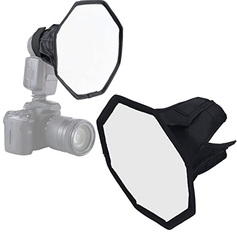 Sxhlseller Softbox-Fotografie-Beleuchtungsset, Kamera-Softbox, Achteckiges 20-cm-Nylon, Faltbare Blitzlicht-Diffusor-Softbox, Professionelles Kamera-Beleuchtungsset für Studio-Videoaufnahmen, Filmen