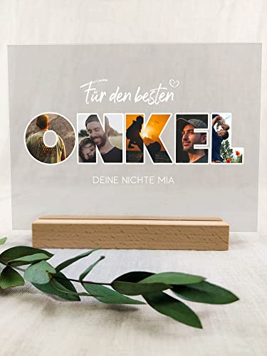 Onkel Geschenk Acryltafel Foto Geschenk - Personalisierte Geschenke, Familien Geschenk, persönliches Geschenk, Fotoalbum aus Glas, Fotogeschenke, Eigenes Foto, die schönsten Momente - Onkel Geschenke