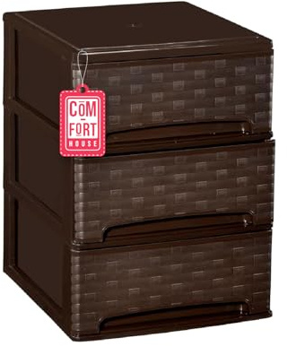 Schubladenschrank aus Bambus Wengé, 3 Schubladen COM-FORT HOUSE