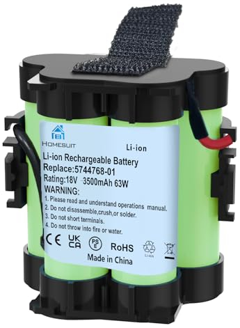 Homesuit Batería de 18 V 3,5 Ah compatible con robot cortacésped Gardena R80Li R75Li R70Li R50Li R45Li R40Li R40Li Batería de repuesto para Gardena McCulloch ROB R1000 Batería de litio para