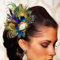 Yokawe Fascinator mit Pfauenfedern, Pfauenfedern, mit Strass, 1920er-Jahre, Flapper-Fascinator, Hochzeit, Tanz, Party, Haarschmuck für Damen