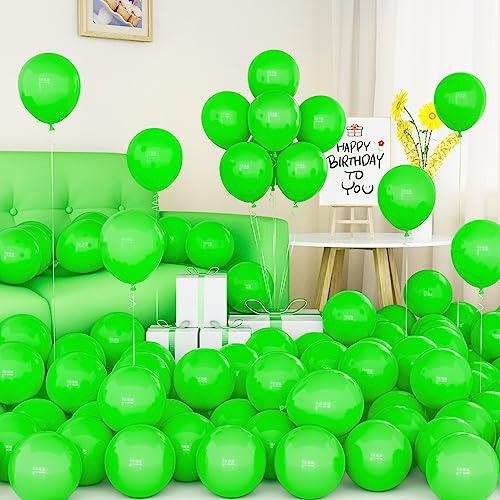 Luftballons Grüne, 50 Stück 5 Zoll Matt Grün Latex Ballon Set mit Band für Frauen Männer Mädchen Jungen Dschungel Thema Geburtstag Party Zubehör Weihnachten Sbaum Hochzeit Jubiläum Taufen Dekorationen