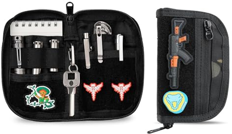 VIPERADE VE21 EDC Pouch Klein EDC-Tasche Organizer mit 9 Fächern, Kleine Multitool Tasche mit Klettfläche, Mini EDC Organizer für Herren