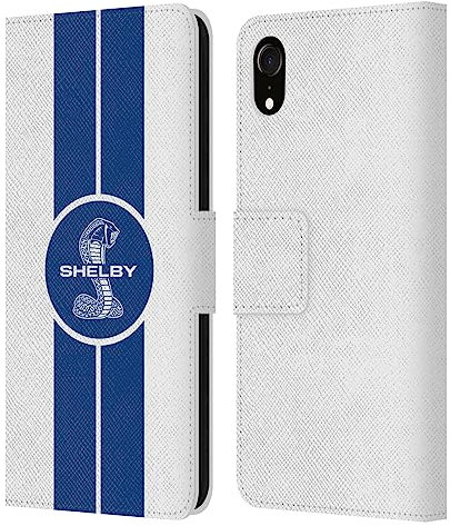 Head Case Designs Offizielle Shelby 1965 427 S/C Weiß Autografiken Leder-Wallet-Hülle Kompatibel mit Apple iPhone XR