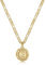 KissYan Initialen-Halskette für Damen, 14 Karat vergoldet, runde Buchstaben-Anhänger-Halskette, Hauptstadt-Monogramm-Halskette, Alhpabets von A-Z, Figaro-Kette, modische Halskette (Goldenes E)