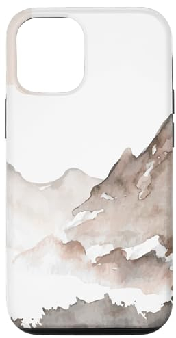 CJ Merch iPhone 15 Aquarell-Berg Hülle, Matt, Grau, Polycarbonat & TPU, Stoßdämpfend