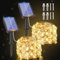 Ollny Solar Lichterkette aussen, 2x10M 100 LED lichterkette außen, 8 Modi IP65 wasserdicht Kupferdraht Lichterkette outdoor für Garten Balkon Terrasse Baum Hof Party (Warmweiß)