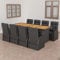 NITCA Rattan Essgruppe 8 Personen Gartenmöbel Essgruppe Garten Sitzgruppe Schwarz und Braun Rattan Gartenmöbel Set Sitzgarnitur mit Auflagen für Garten Gartengarnitur Terrassenmöbel Balkongarnitur