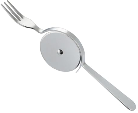 Folpus Pizzaschneider mit Gabel, Pizzapaddel, Pizzaroller, Messer, Pizzaschneider für Bäckerei, Wohnung