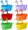 Beautywen 6Pack Metal Hanging Flower Pots Double-hook Hanging Buckets Flower Pots Planters Metal Iron Pots Fence Planters Metal Iron Hanging Flower Pot for Fence Balcony Garden