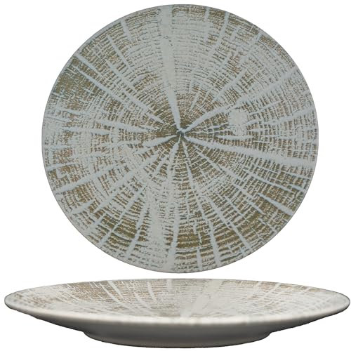 summa Pack de 6 platos llanos coupe 17 cm - Color Blanco - Colección Forest - Platos de Gres - Diseño elegante y moderno - Uso en casa y restaurantes