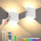 Lightess LED Wandleuchten Innen Batteriebetrieben Dimmbare Wandleuchte Aufladbar USB mit Touch Control Up Down Wandlampe Akku Wandleuchten für Schlafzimmer Wohnzimmer Mit Fernbedienung RGB 2 Pcs Weiß