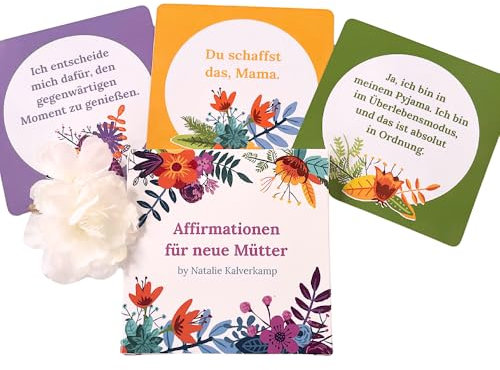 Geschenk für neue Mutter – Affirmationskarten & Mutmachkarten – Selbstfürsorge nach der Geburt – Baby Shower Geschenk – Für frischgebackene Mama