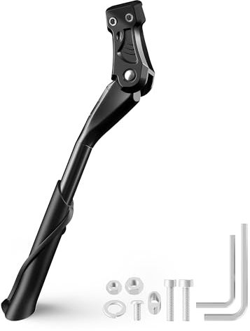 UETSNOR Fahrradständer 24-29 Zoll, Höhenverstellbar Fahrradständer mit 2 Löchern, 18mm Lochabstand, Rutschfester Seitenständer Maximale Last 35kg, Stabiler Fahrradständer für Mountainbike, Rennrad