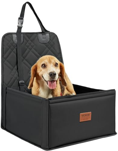 VEVOR Siège d'auto pour Chiens Petite Taille 12 kg, siège rehausseur pour Chien, avec Cadre de Support, Laisse de sécurité à Clipser, Rembourrage en Coton, lit Voiture pour Animal de Compagnie, Noir