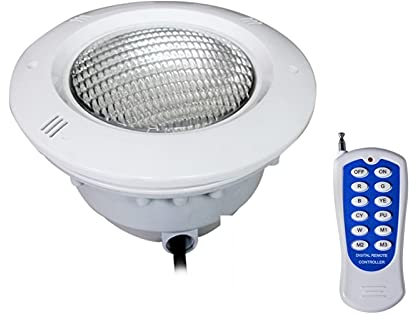 Focos para Piscinas empotrables para Piscinas par56 RGB LED 12V AC Foco empotrable con Mando a Distancia Cable 1,5m (Color : RGB+Mando a Distancia, Tamaño : 15W)
