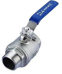 Kugelhahn Absperrung Schalter Hebel, 1 Stück 2-teiliger Kugelhahn, 1/4 Zoll, 3/8 Zoll, 1/2 Zoll Kugelhahn Außengewinde x Innengewinde SS304(3/8)