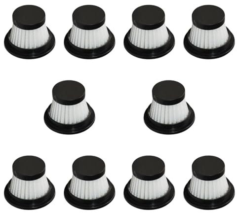 Milageto Filtro di sostituzione 10x per aspirapolvere, filtro HEPA lavabile solo filtro di tipo piegato per uso quotidiano soggiorno