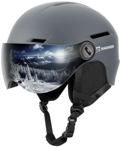 SNOWER Ski Helmet with Goggles, 2-in-1 Snowboard Helmet and Visor Goggles Combo - Adjustable Fit & Ventilation System - Snow Helmets for Men&Women