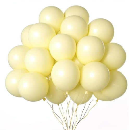 Luftballons Pastell Gelb,100 Stück Gelbe Ballons,10 Zoll Latex Luftballons Geburtstag,Gelb Luftballons,Luftballon Partydeko Geburtstags Hochzeits Festival Jahrestag Deko