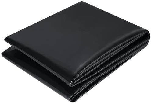 Hikrxya 3m x 4m Telo per Laghetto Nero in PVC - Resistente Telo Laghetto HDPE, Fodera Laghetto Flessibile per Piscina Giardino per Laghetti, Fontane, Giardini Acquatici e Cascate