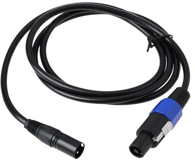EMSea Cable Speakon A XLR Compatible con Equipos de Audio Mezcladores Altavoces. Cable de 1,8 M con Conector Speakon Macho A XLR Macho de 3 Pines.