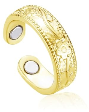 Zecimi Magnetring Silber, Damen Herz/Blume Vital Ring mit Magnetkraft | Anti Stress Ring für Damen Mädchen, Offen Verstellbar Magnet Ring zur Gewichtsabnahme, Mode Fidget Ring zur Förderung Schlaf