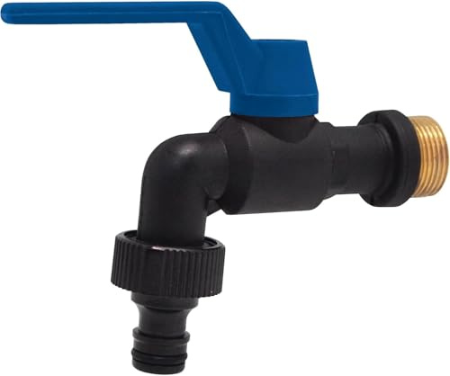 Robinet antigel extérieur 3/4 avec raccord rapide – Résistant au gel -18°C – Robinet de jardin quart de tour – Laiton et nylon