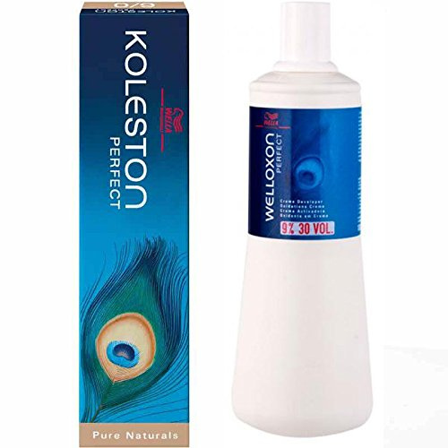 Wella Koleston Perfect Farbe Pure Naturals leichteste Gold 10/03 Hellblond/Natur, 60 ml & Wella Welloxon peroxidfreies Entwickler 9% 20 Vol – 500 ml