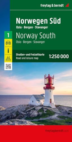 Norwegen Süd, Straßen- und Freizeitkarte 1:250.000, freytag & berndt: Oslo - Bergen - Stavanger, mit Autofähren (freytag & berndt Auto + Freizeitkarten)