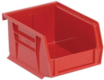 Quantum Storage Systems Storage Bins, Red, 6L x 5W x 3H